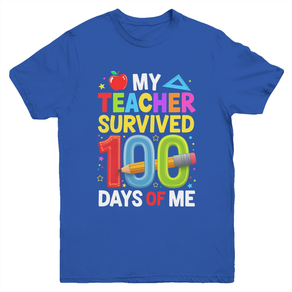 My Teacher Survived 100 Days Of Me 100th Days Of School Kids Youth Shirt | siriusteestore