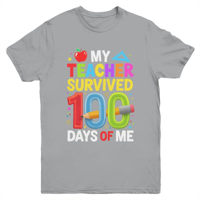 My Teacher Survived 100 Days Of Me 100th Days Of School Kids Youth Shirt | siriusteestore