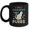 My Therapist Purrs Funny Cat For Mom Dad Ne Womens Cat Lover Mug | siriusteestore