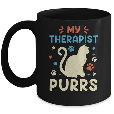 My Therapist Purrs Funny Cat For Mom Dad Ne Womens Cat Lover Mug | siriusteestore