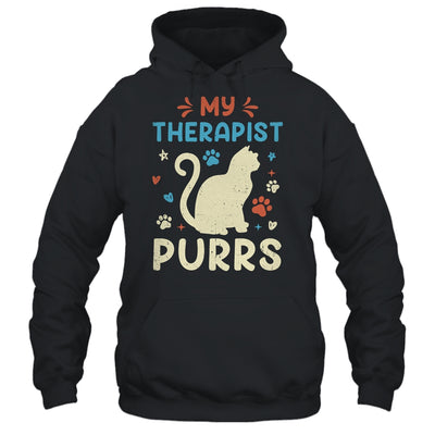 My Therapist Purrs Funny Cat For Mom Dad Ne Womens Cat Lover Shirt & Tank Top | siriusteestore