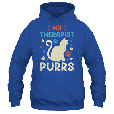 My Therapist Purrs Funny Cat For Mom Dad Ne Womens Cat Lover Shirt & Tank Top | siriusteestore