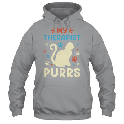 My Therapist Purrs Funny Cat For Mom Dad Ne Womens Cat Lover Shirt & Tank Top | siriusteestore