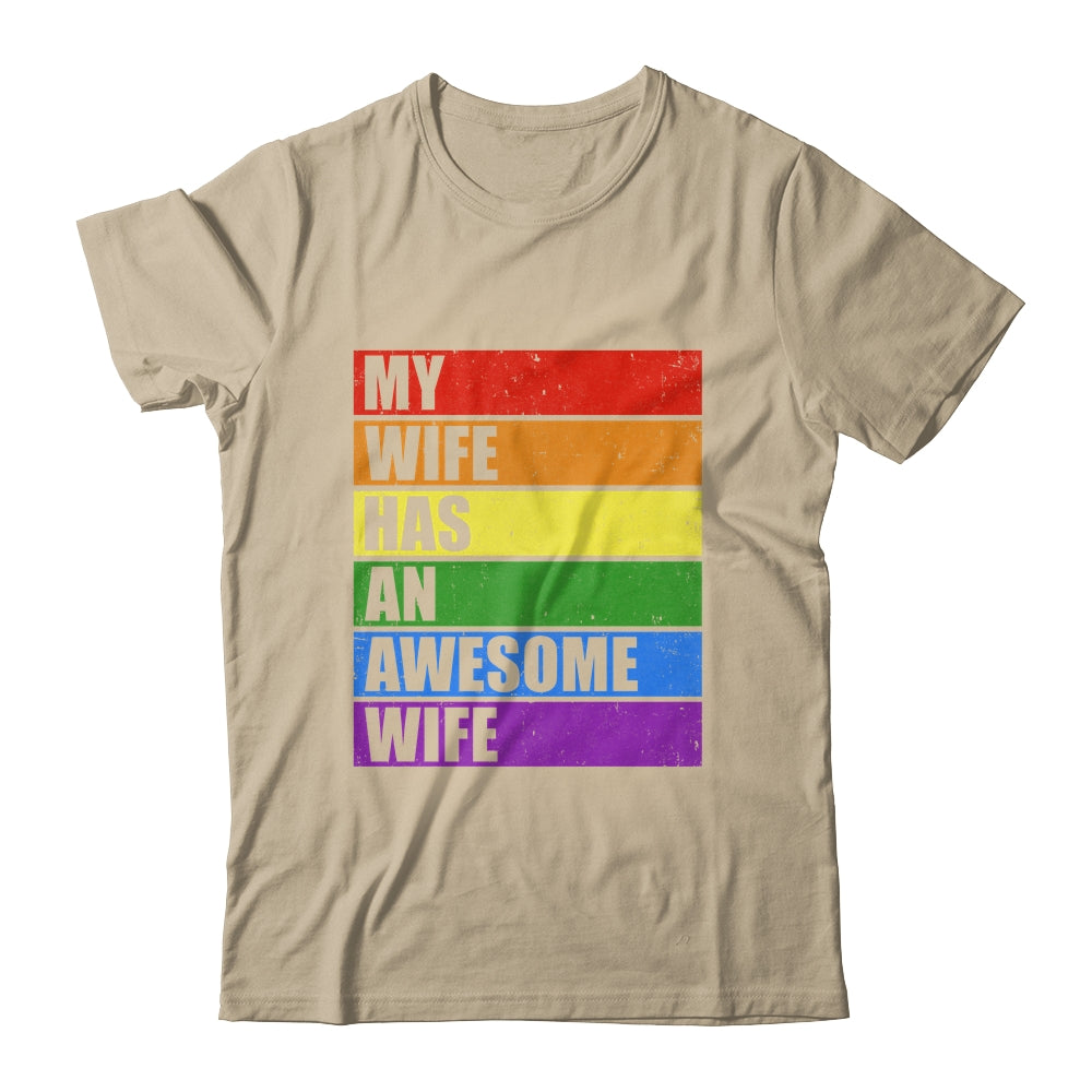 My Wife Has An Awesome Wife Funny Lesbian Wedding LGBT Shirt & Tank Top | siriusteestore