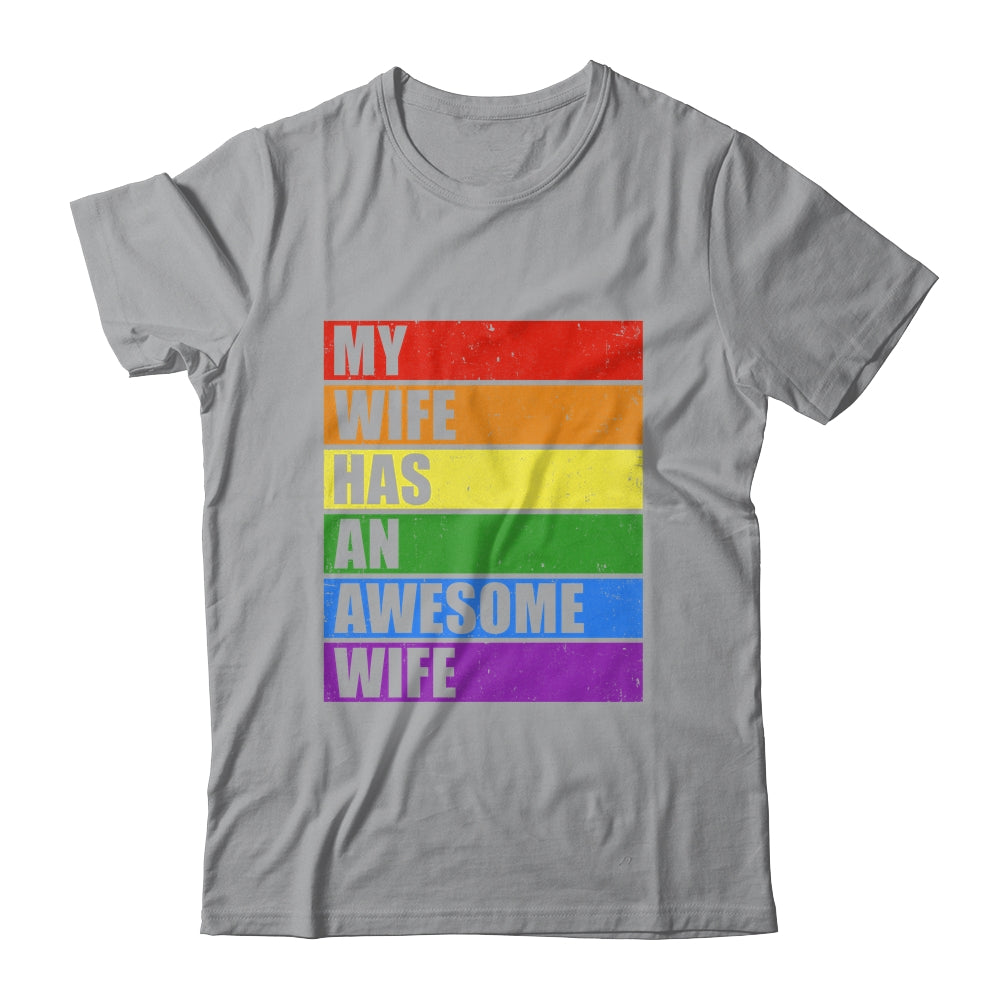 My Wife Has An Awesome Wife Funny Lesbian Wedding LGBT Shirt & Tank Top | siriusteestore