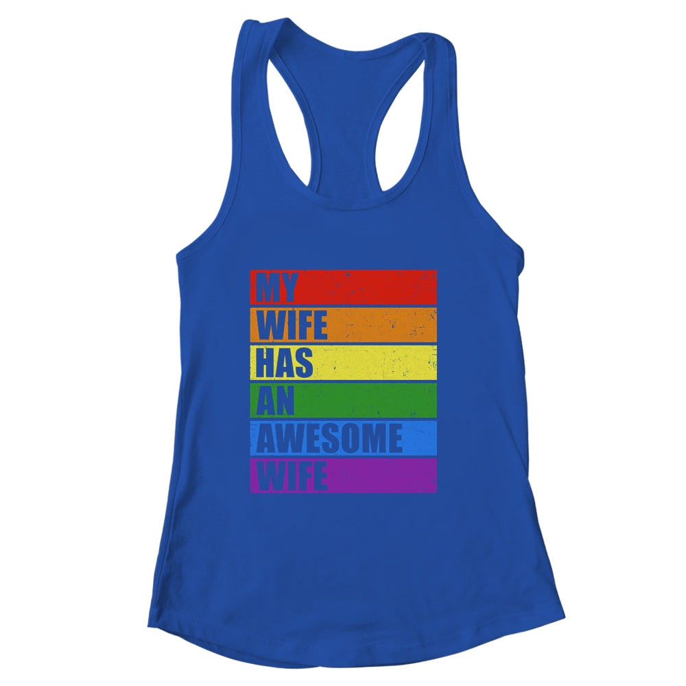 My Wife Has An Awesome Wife Funny Lesbian Wedding LGBT Shirt & Tank Top | siriusteestore