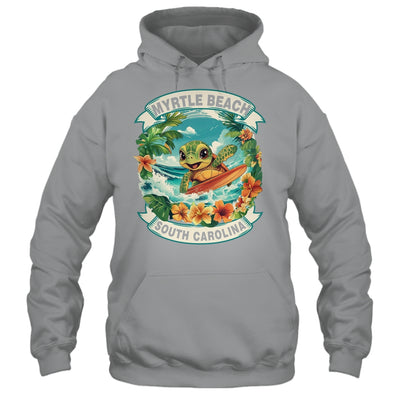 Myrtle Beach South Carolina Cute Sea Turtle Surfing Summer Vacation Shirt & Tank Top | siriusteestore