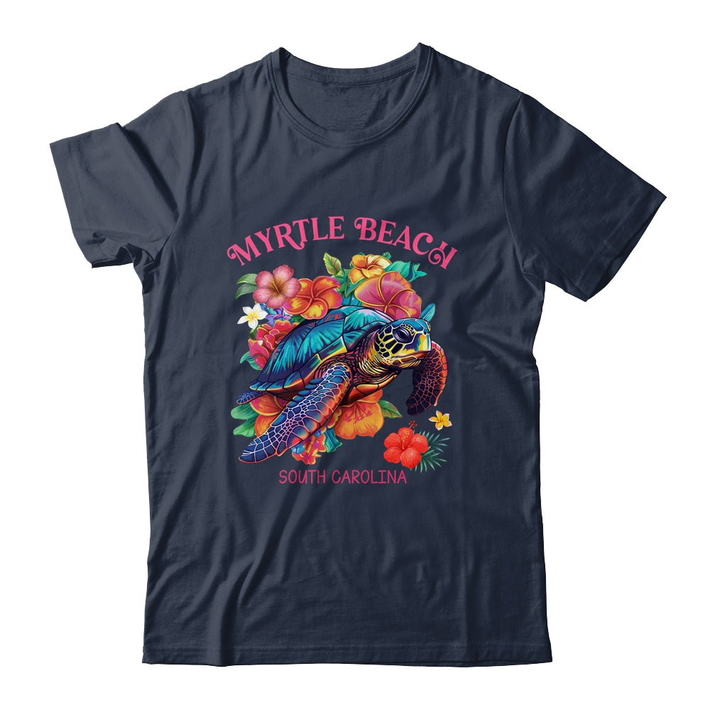 Myrtle Beach South Carolina Floral Beach Turtle Souvenir Shirt & Tank Top | siriusteestore