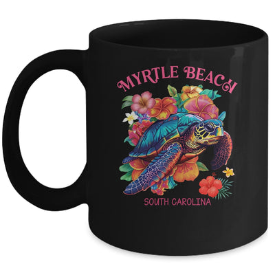 Myrtle Beach South Carolina Floral Beach Turtle Souvenir Mug | siriusteestore