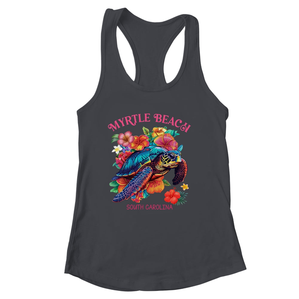 Myrtle Beach South Carolina Floral Beach Turtle Souvenir Shirt & Tank Top | siriusteestore