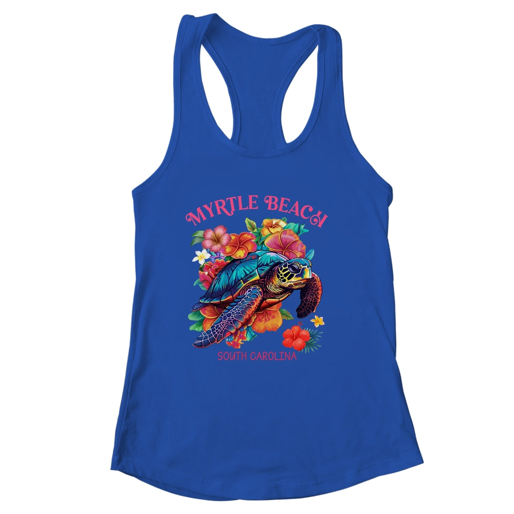 Myrtle Beach South Carolina Floral Beach Turtle Souvenir Shirt & Tank Top | siriusteestore