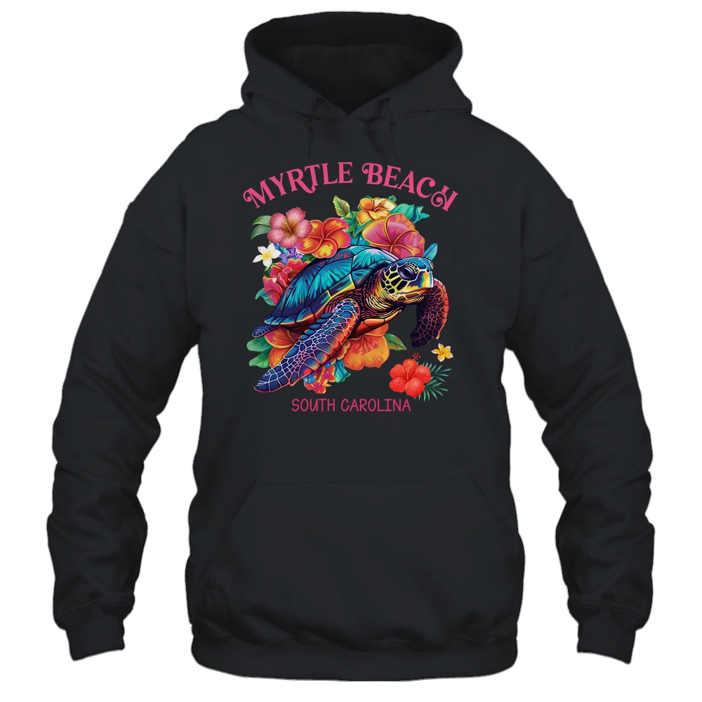 Myrtle Beach South Carolina Floral Beach Turtle Souvenir Shirt & Tank Top | siriusteestore