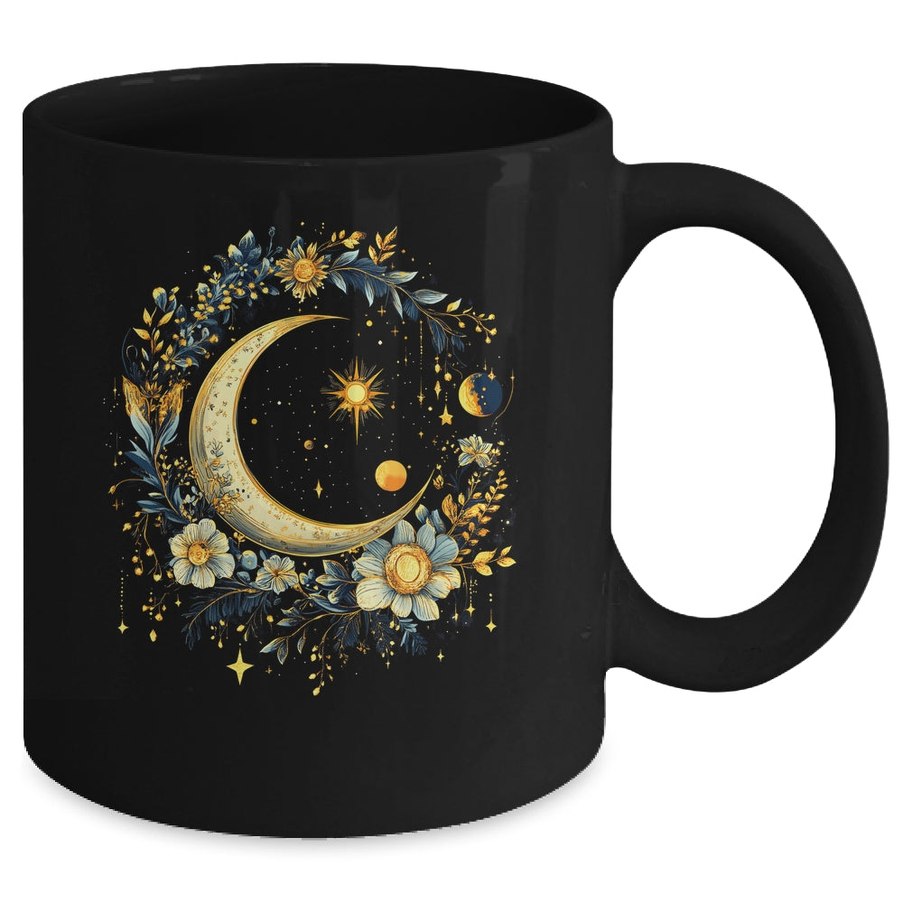 Mystic Sun And Moon Woman Girls Mystical Flowers Aesthetic Mug | siriusteestore