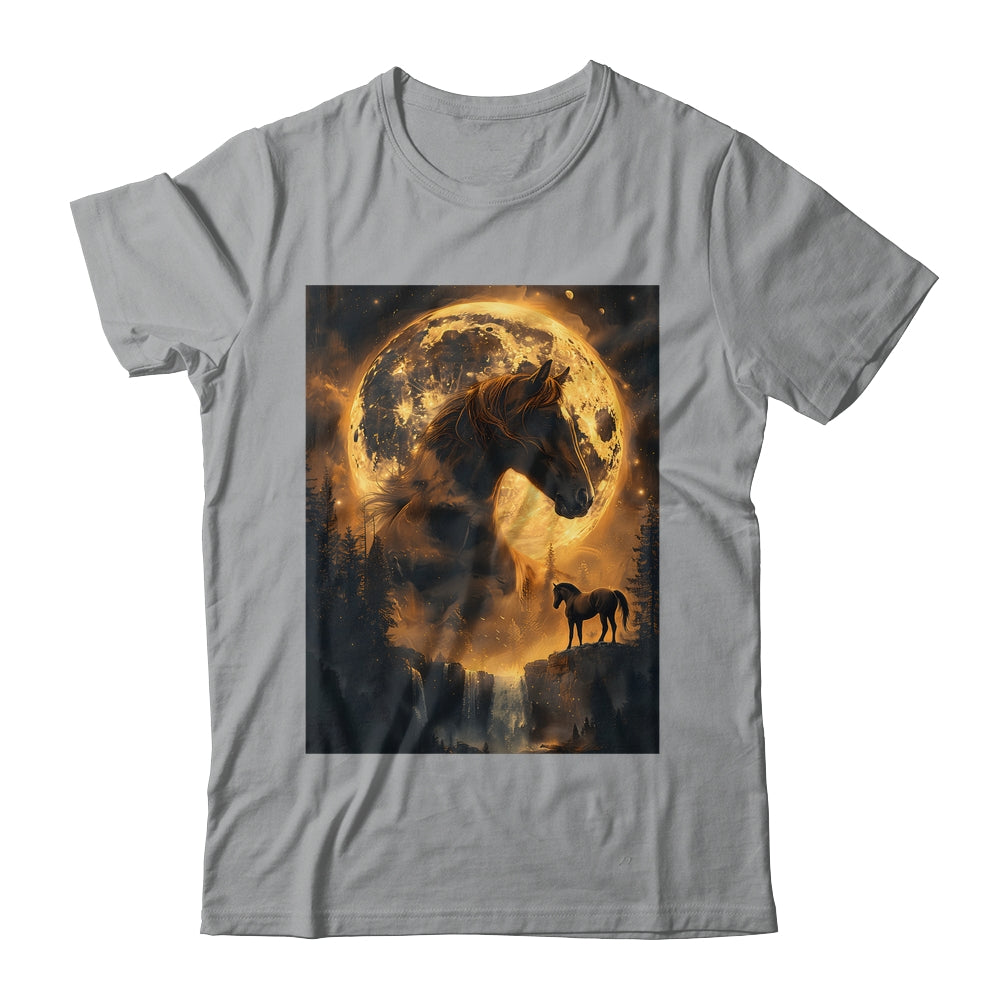 Mystical Retro Majestic Horse Spirit Animal Moon Nature Shirt & Hoodie | siriusteestore