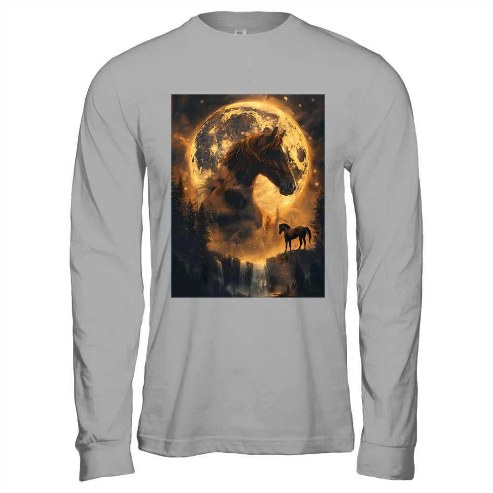 Mystical Retro Majestic Horse Spirit Animal Moon Nature Shirt & Hoodie | siriusteestore