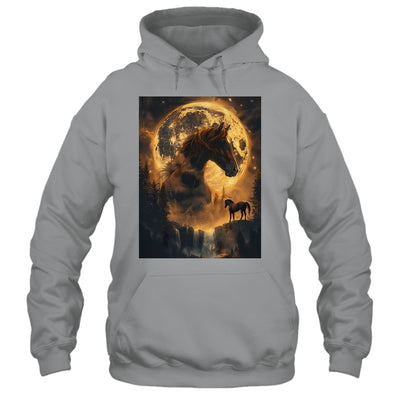 Mystical Retro Majestic Horse Spirit Animal Moon Nature Shirt & Hoodie | siriusteestore
