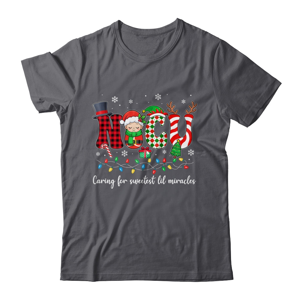 NICU Caring For Sweetest Lil Miracles Christmas Nurse Shirt & Sweatshirt | siriusteestore