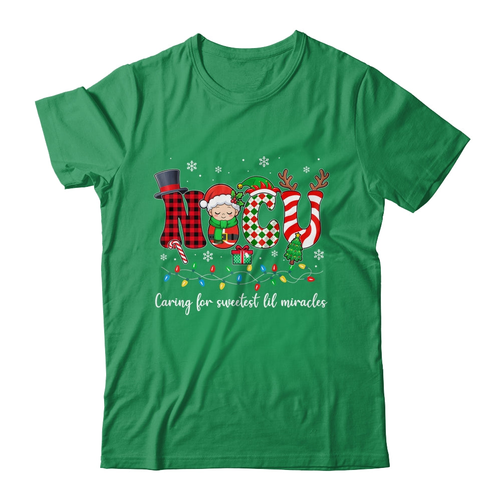 NICU Caring For Sweetest Lil Miracles Christmas Nurse Shirt & Sweatshirt | siriusteestore