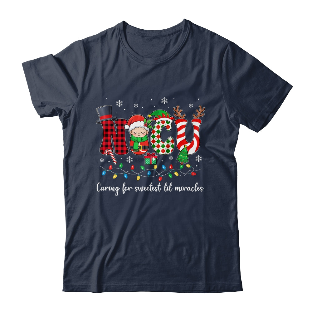 NICU Caring For Sweetest Lil Miracles Christmas Nurse Shirt & Sweatshirt | siriusteestore