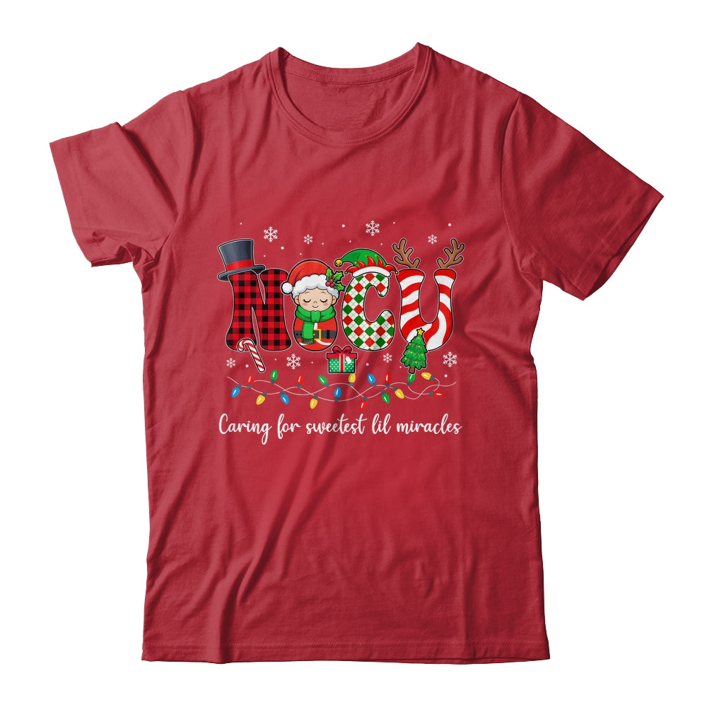NICU Caring For Sweetest Lil Miracles Christmas Nurse Shirt & Sweatshirt | siriusteestore