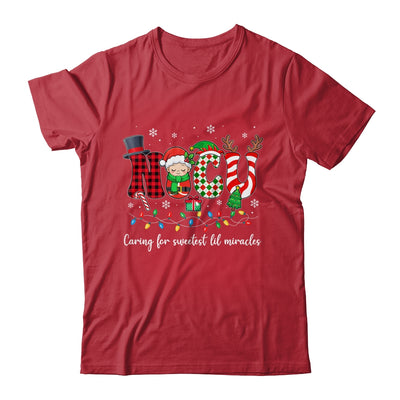 NICU Caring For Sweetest Lil Miracles Christmas Nurse Shirt & Sweatshirt | siriusteestore