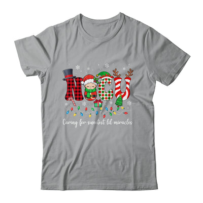NICU Caring For Sweetest Lil Miracles Christmas Nurse Shirt & Sweatshirt | siriusteestore
