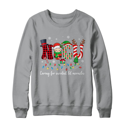 NICU Caring For Sweetest Lil Miracles Christmas Nurse Shirt & Sweatshirt | siriusteestore
