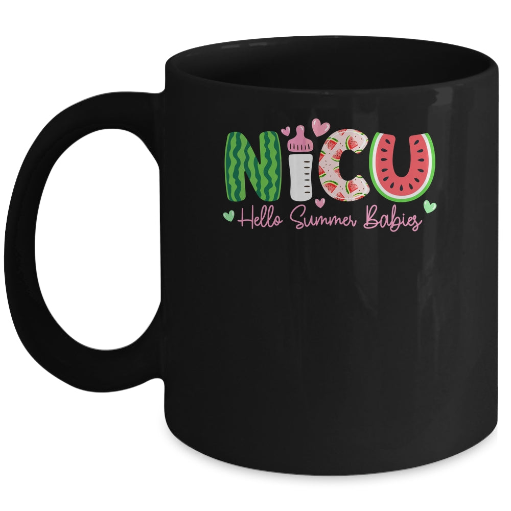 NICU Nurse Hello Summer Watermelon Funny Nursing Girls Women Mug | siriusteestore