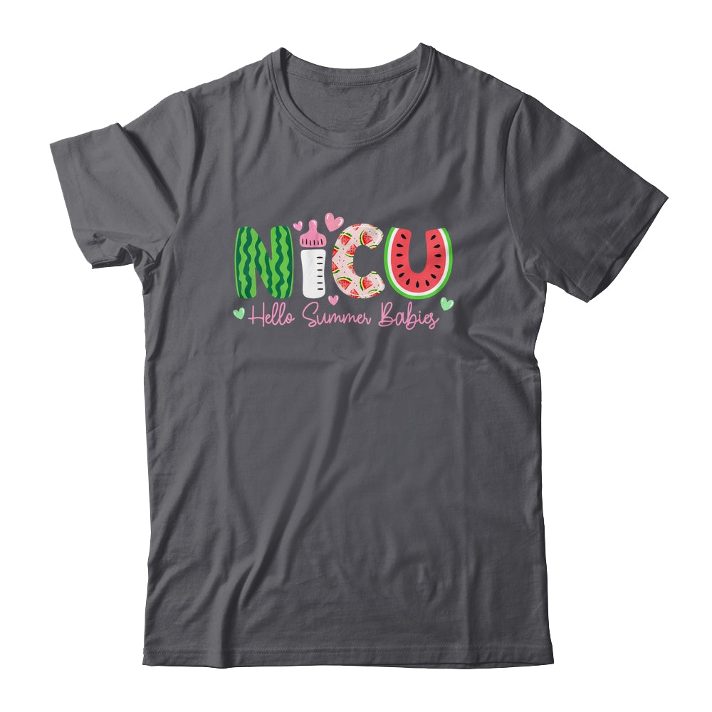 NICU Nurse Hello Summer Watermelon Funny Nursing Girls Women Shirt & Tank Top | siriusteestore