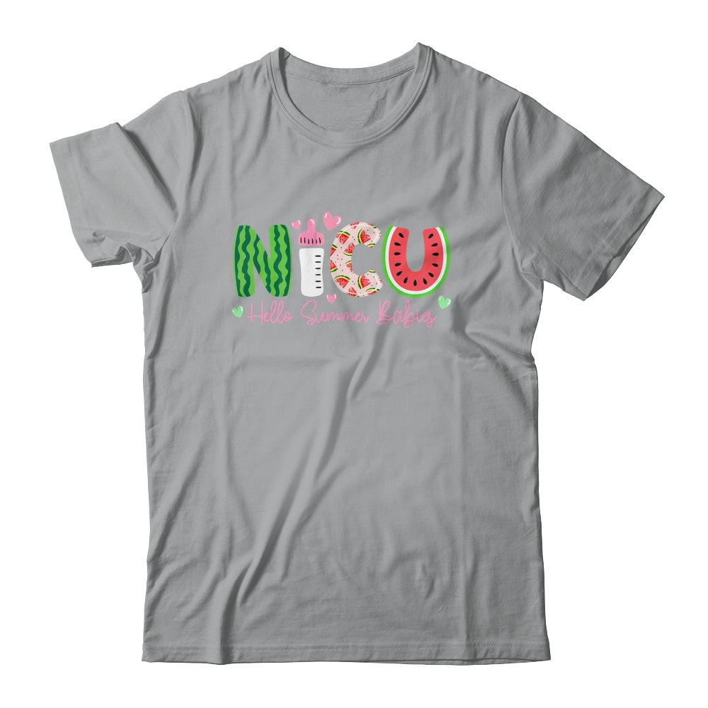 NICU Nurse Hello Summer Watermelon Funny Nursing Girls Women Shirt & Tank Top | siriusteestore