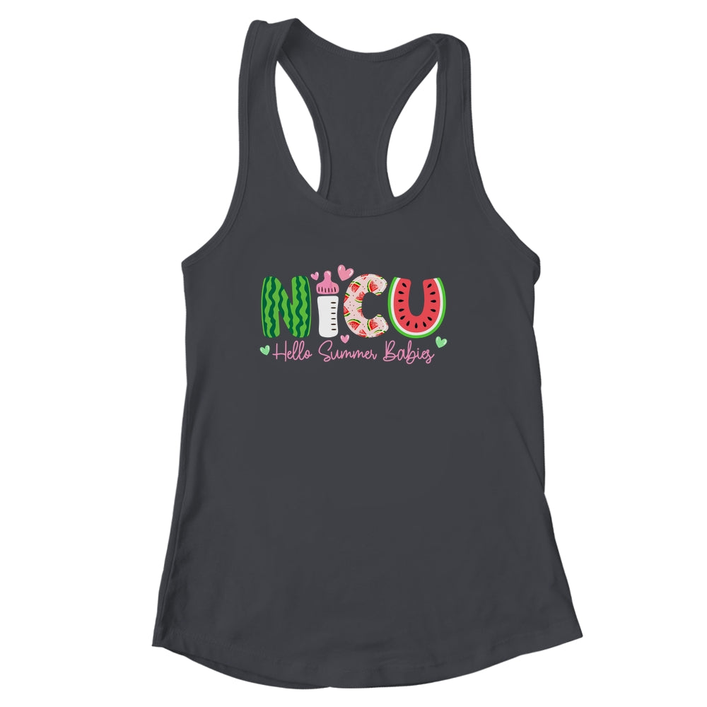 NICU Nurse Hello Summer Watermelon Funny Nursing Girls Women Shirt & Tank Top | siriusteestore
