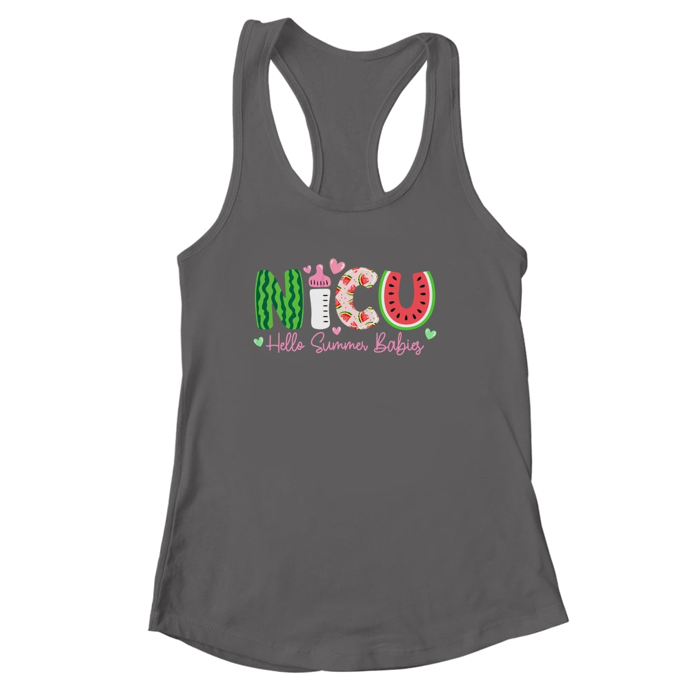 NICU Nurse Hello Summer Watermelon Funny Nursing Girls Women Shirt & Tank Top | siriusteestore