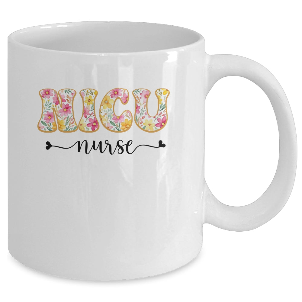 NICU Nurse Neonatal Intensive Care Unit Nurse Floral Mug | siriusteestore