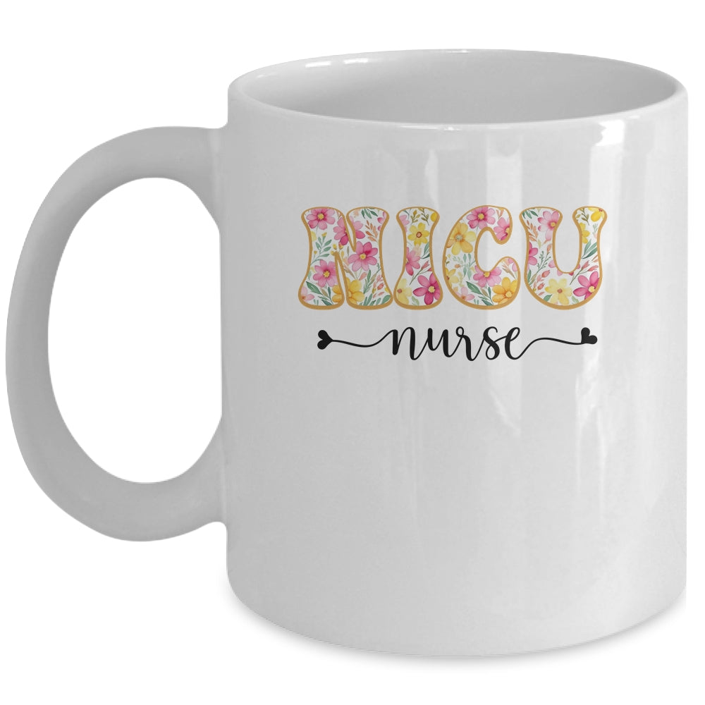 NICU Nurse Neonatal Intensive Care Unit Nurse Floral Mug | siriusteestore