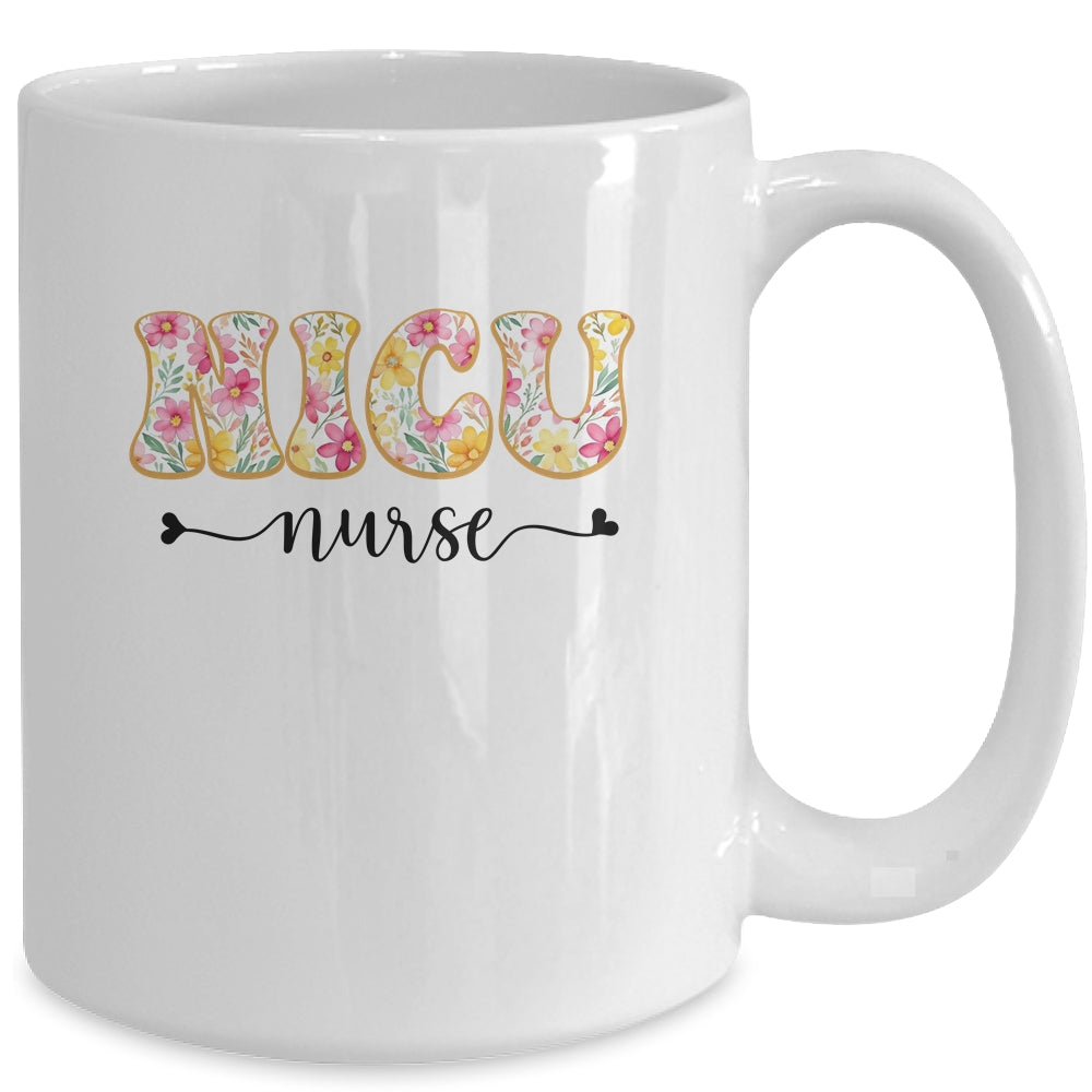 NICU Nurse Neonatal Intensive Care Unit Nurse Floral Mug | siriusteestore