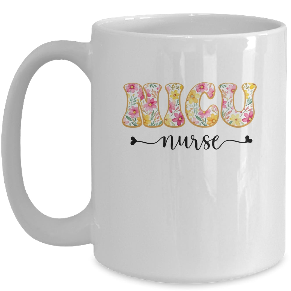NICU Nurse Neonatal Intensive Care Unit Nurse Floral Mug | siriusteestore