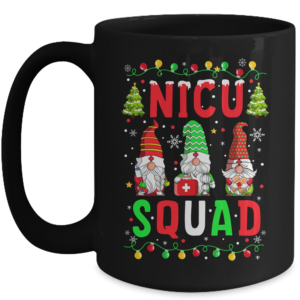 NICU Nurse Squad Three Gnomes Christmas Gnome Nurse Xmas Mug | siriusteestore