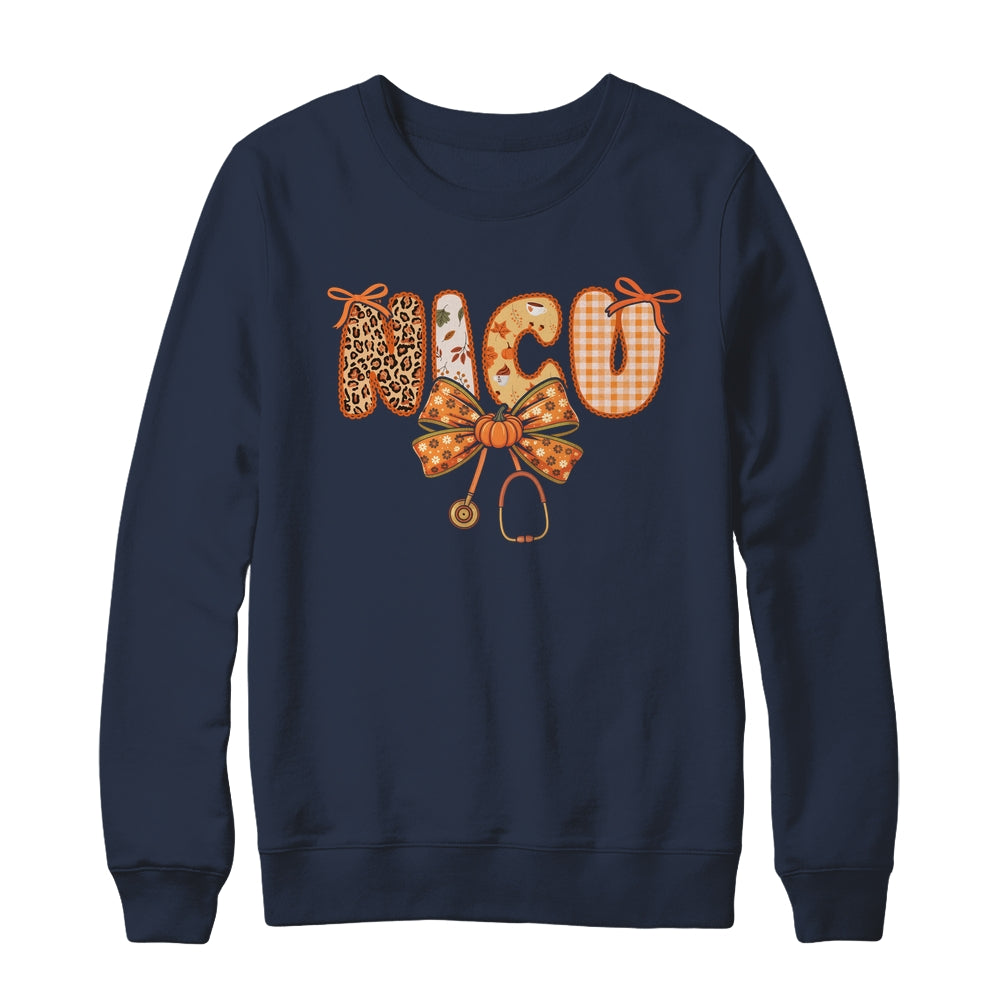 NICU Nurse Stethoscope Coquette Bow Autumn Fall Nursing RN Shirt & Sweatshirt | siriusteestore