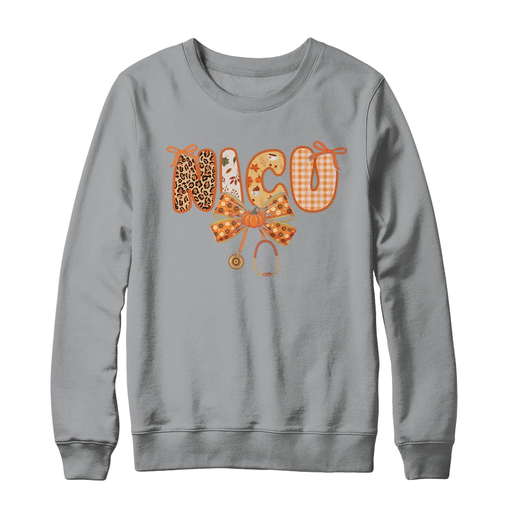 NICU Nurse Stethoscope Coquette Bow Autumn Fall Nursing RN Shirt & Sweatshirt | siriusteestore