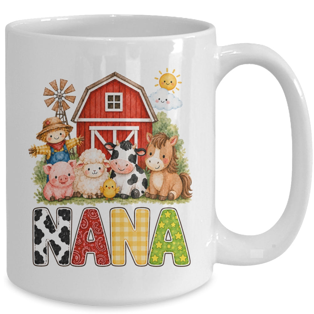 Nana Farm Cow 1St Birthday Girl Boy Matching Family Mug | siriusteestore