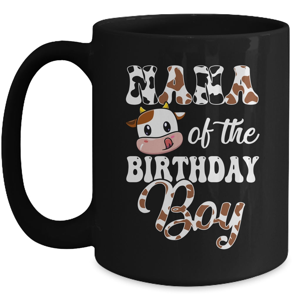 Nana Of The Birthday Boy Cow Farm 1st Birthday Boy Mug | siriusteestore