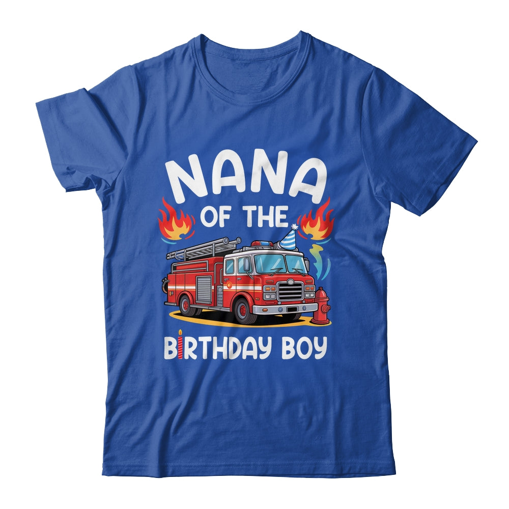 Nana Of The Birthday Boy Fire Truck Firefighter 1st Party Shirt & Hoodie | siriusteestore