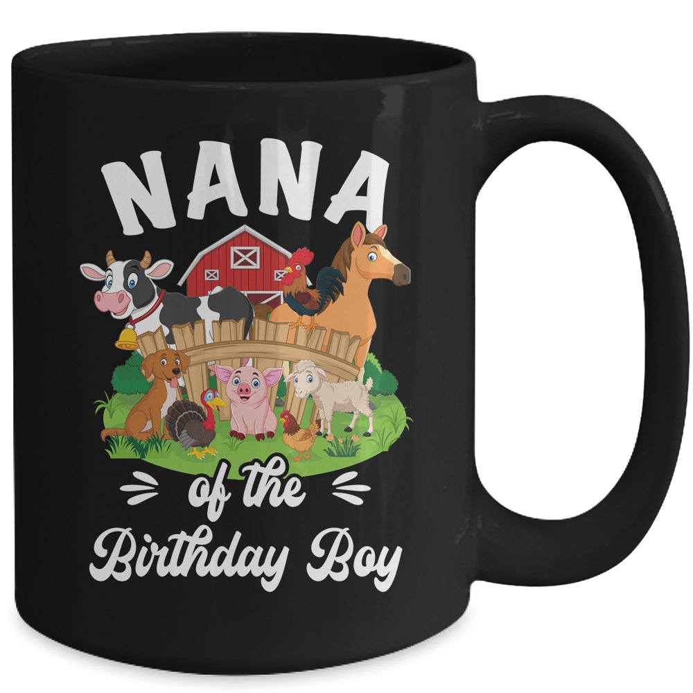 Nana Of The Birthday Boy Party Cow Farm 1st Birthday Party Mug | siriusteestore