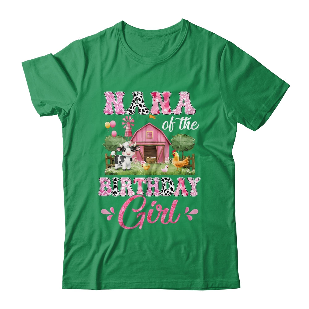 Nana Of The Birthday Girl 1st Birthday Cow Farm Family Shirt & Hoodie | siriusteestore