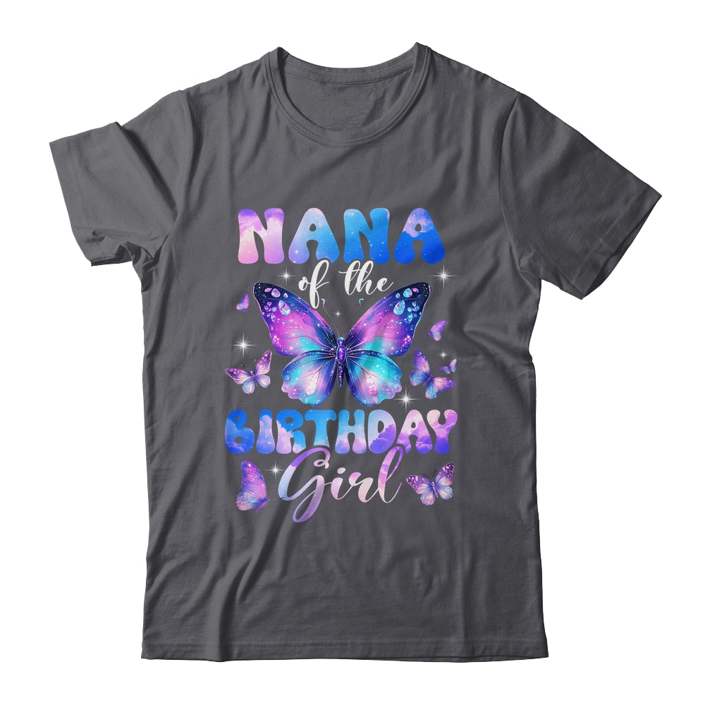 Nana Of The Birthday Girl Butterfly Family Matching Shirt & Hoodie | siriusteestore