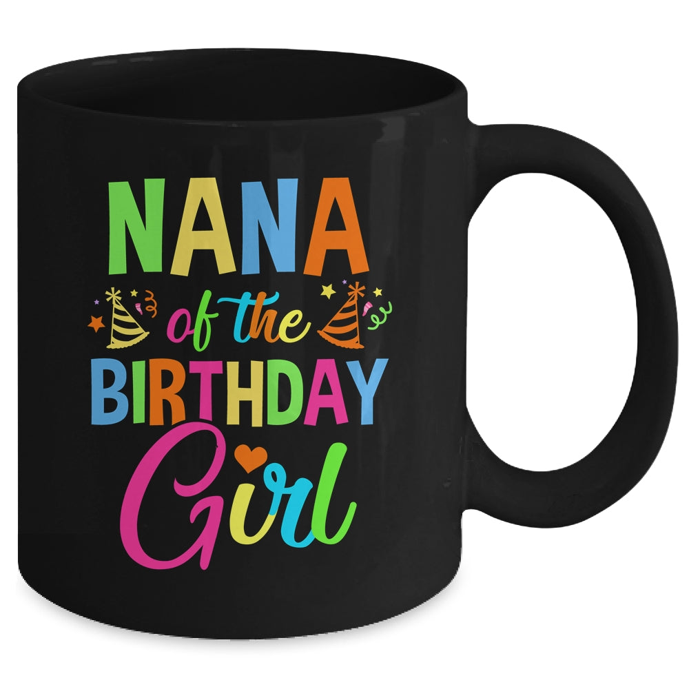 Nana Of The Birthday Girl Glows Retro 80's Party Family Mug | siriusteestore
