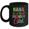 Nana Of The Birthday Girl Glows Retro 80's Party Family Mug | siriusteestore