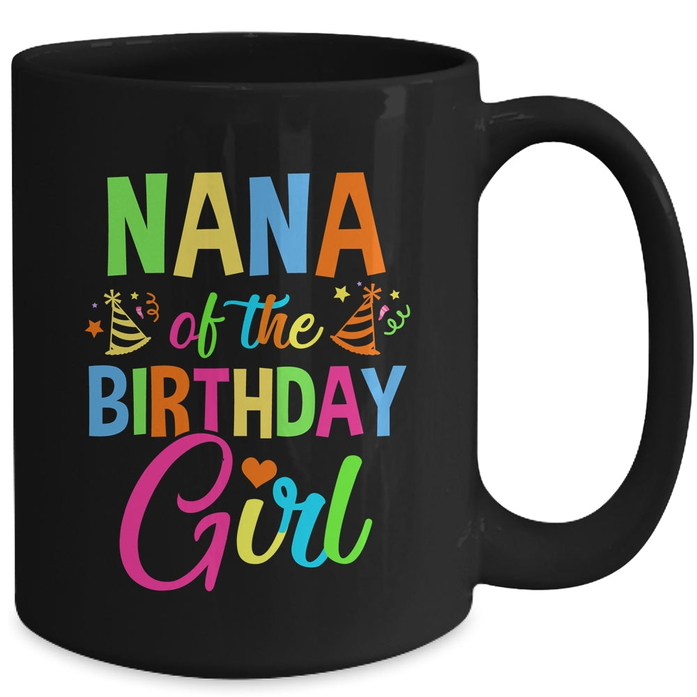 Nana Of The Birthday Girl Glows Retro 80's Party Family Mug | siriusteestore