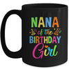 Nana Of The Birthday Girl Glows Retro 80's Party Family Mug | siriusteestore
