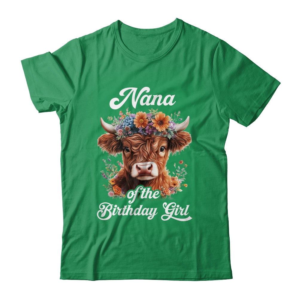 Nana Of The Birthday Girl Highland Cow Farm Family Shirt & Hoodie | siriusteestore